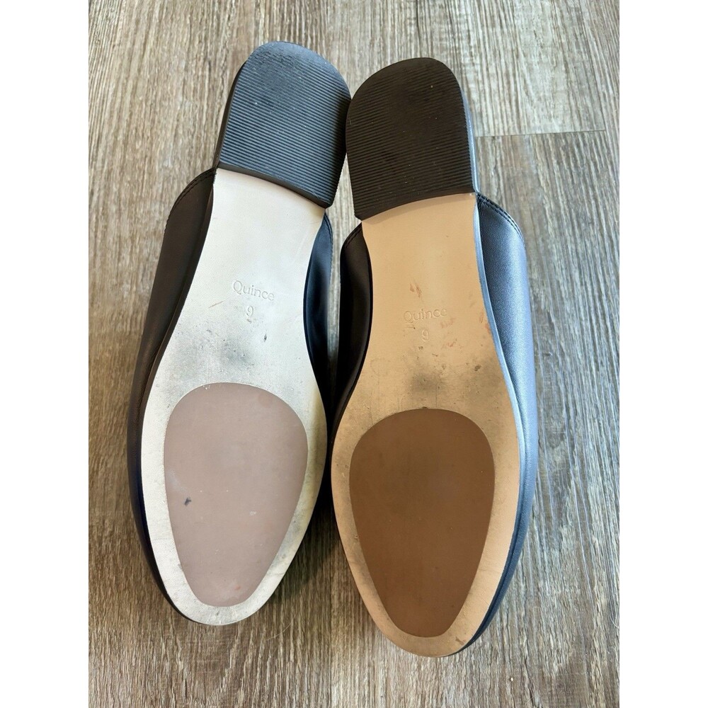 Quince Women Italian Leather Horsebit Loafer Mule Black Shoes 9 - Picture 7 of 7